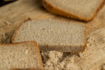 a loaf of dark rye sour bread in the kitchen