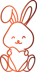 Rabbit with red heart for holiday decoration.