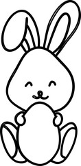 Rabbit with egg drawing holiday decoration.