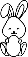 Rabbit with egg drawing holiday decoration.