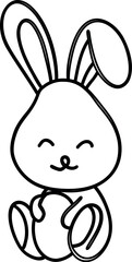 Rabbit with egg drawing holiday decoration.