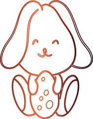 Rabbit with red egg holiday decoration.