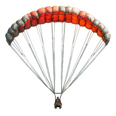 paraglider in the sky isolated on transparent background ,skydiving png ,generative ai