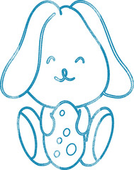 Rabbit with blue egg for holiday decoration.