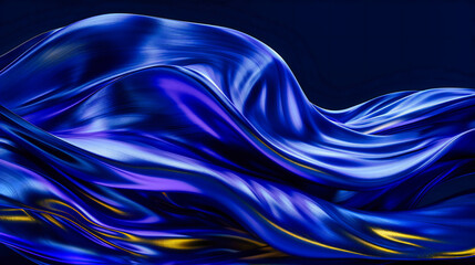 Obraz premium Luxurious silk fabric texture with smooth waves, abstract background of elegance and fashion, vibrant design with shiny material