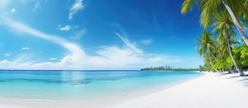 summer seascape maldives beach summer seascape vacation summer seascape. Creative Banner. Copyspace image