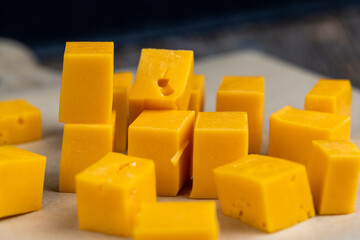 high-quality long-aged orange cheese made from milk