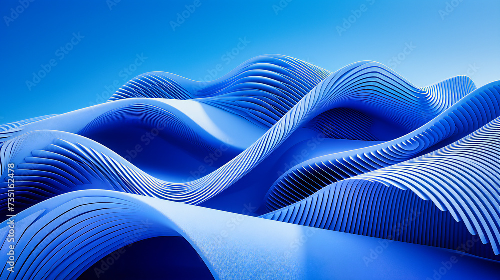 Aufkleber futuristic abstract wave design, dynamic flow of technology and data concept, modern art with geomet