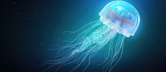 Moon jellyfish is the most beautiful sea animal. Creative Banner. Copyspace image