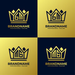 Letters GM and MG Home King Logo Set, suitable for business with GM and MG initials - obrazy, fototapety, plakaty