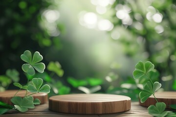 Podium background St. Patrick's Day.