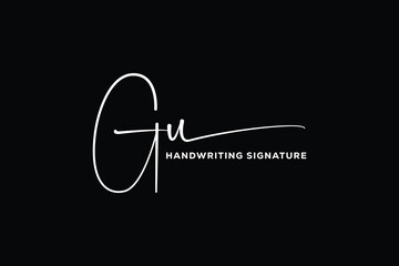 GU initials Handwriting signature logo. GU Hand drawn Calligraphy lettering Vector. GU letter real estate, beauty, photography letter logo design.