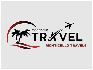 Travel logo Plane circle maneuver logo icon design template vector airplane flight around the world map logo symbol design illustration inspiration