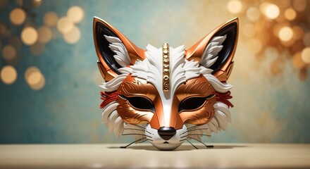 Fox mask isolated on silky background