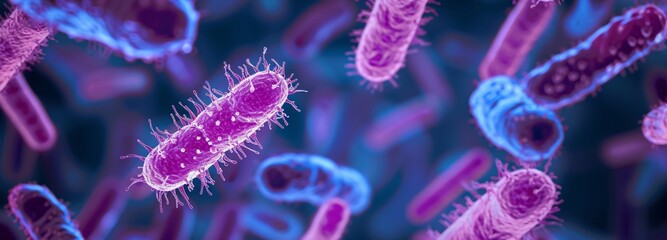 a close-up of a purple bacteria - obrazy, fototapety, plakaty