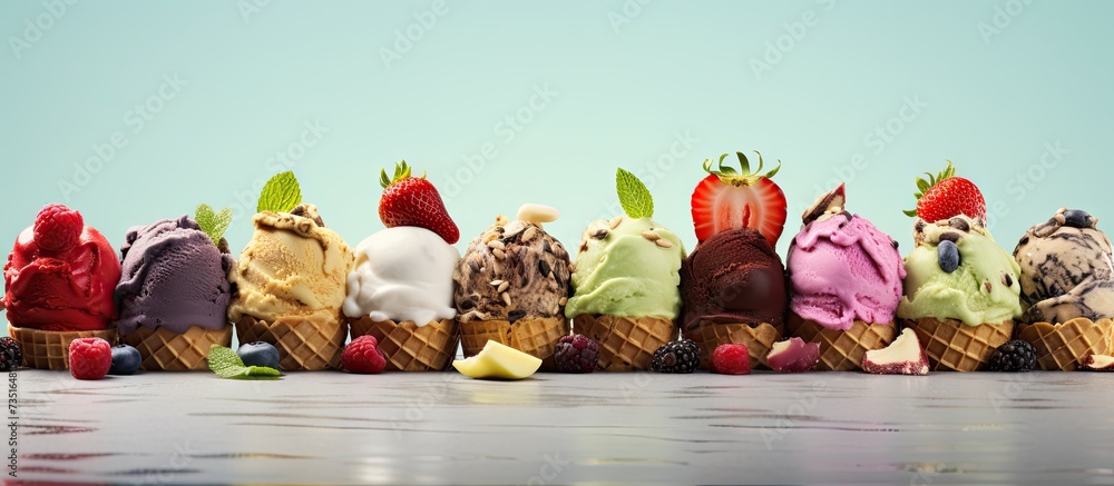 Aufkleber various sweet taco ice creams waffle taco shells with chocolate and vanilla flavour ice cream with d
