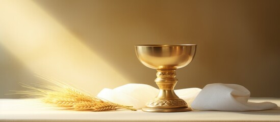 Sacrament of communion Eucharist symbol. Creative Banner. Copyspace image