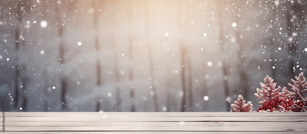 Poster winter background dark wooden rustic background covered with snow abstract snowy christmas backgroun