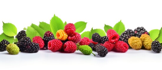 Mulberry farm fresh healthy fruit from the farm. Creative Banner. Copyspace image