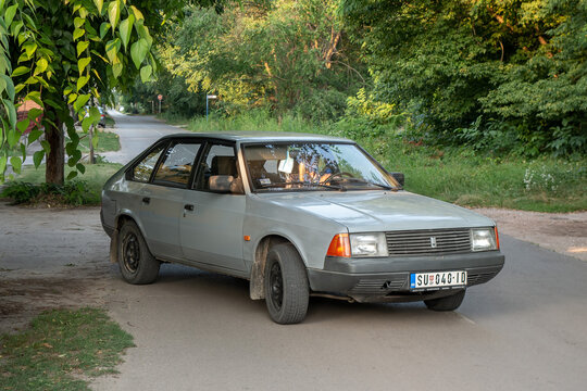 Soviet production AZLK Moskvitch 2141 aka Aleko is still in use in Serbia, Palic, 05.07.2023