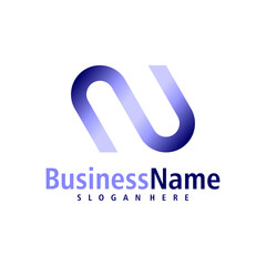 Letter N logo design vector. Creative Initial N logo concepts template