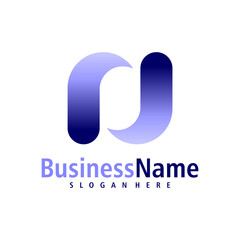 Letter N logo design vector. Creative Initial N logo concepts template