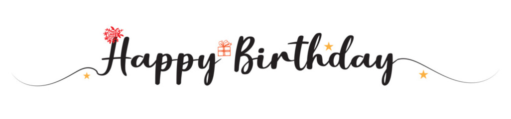Fototapeta premium Happy birthday calligraphy lettering for greeting card