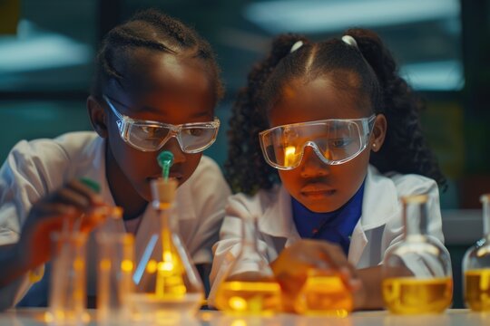 African American children learn science through chemical experiments in school .