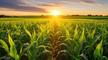 farming corn field iowa - obrazy, fototapety, plakaty