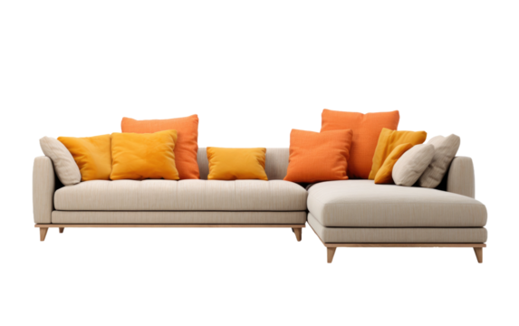 Comfortable Lounge Sofa isolated on transparent Background