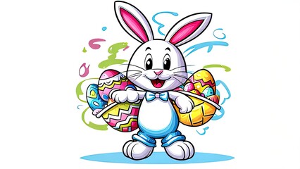 Fototapeta premium Easter bunny thumb-up. cover