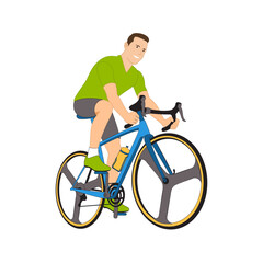 Man riding bicycle. Vector Image