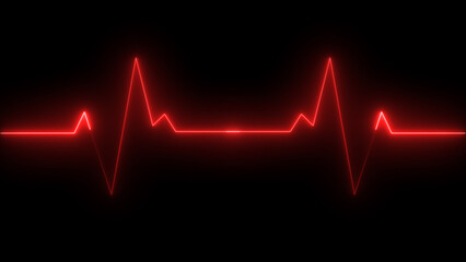 Abstract neon energy heartbeat and pulse rate signal illustration