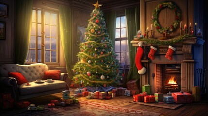 Fototapeta premium santa christmas holidays
