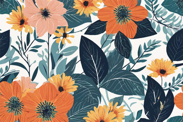 Colorful Floral Background. Abstract Floral art. Beautiful vintage floral pattern art and design. Abstract flower art illustration. vector illustration background crafted for textile or print.