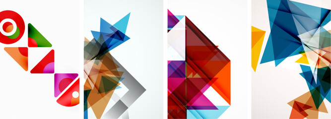 Triangle poster set for wallpaper, business card, cover, poster, banner, brochure, header, website