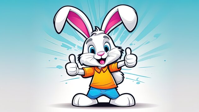 Easter bunny thumb-up. cover