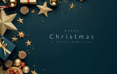 Fototapeta na wymiar Nice Greeting Christmas Blue Background With Copyspace 5