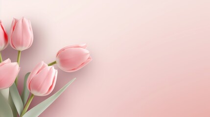 Beautiful abstract minimalistic background with tulips