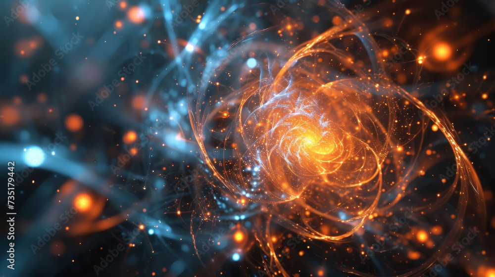 Poster a symphony of atoms harmoniously merging to form an exquisite crystal structure. each atom contribut