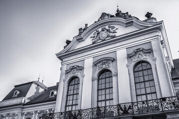 Facade of the Royal Palace of Godollo,Hungary.Summer season.