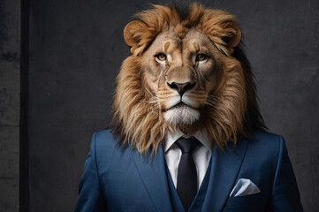 lion in a suit portrait