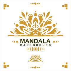 Gold frame on a white background, mandala luxury frame design.