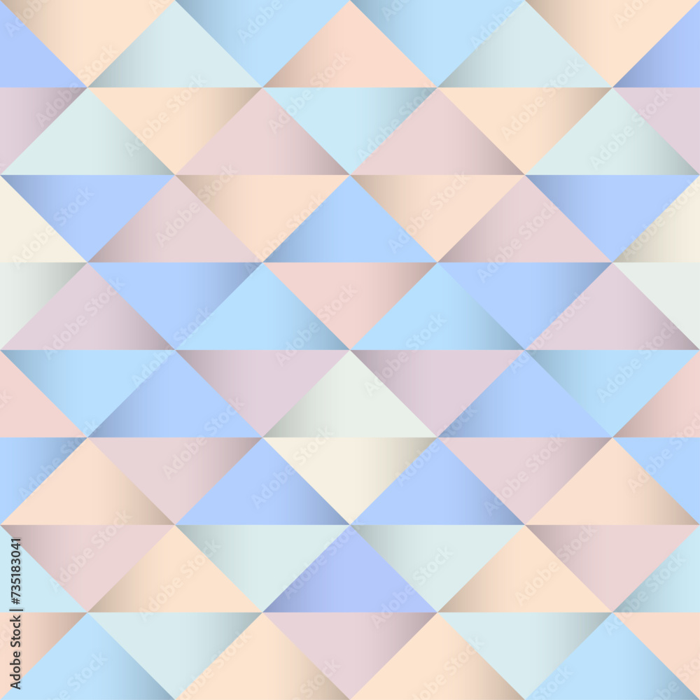 Poster Light pastel colours triangles pattern. Abstract seamless geometric pattern. Geometric vector illustration