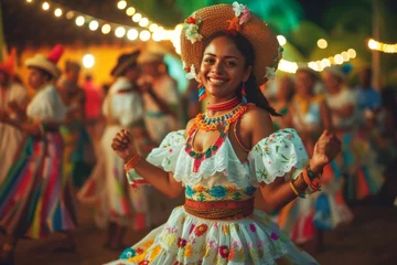 Cercles muraux Brésil People in rural attire celebrating Festa Junina