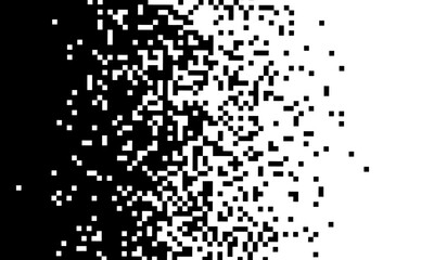 Black on white background. Black and white dissolve halftone grunge effect. Vector Illustration. Pixelated dissolve gradient