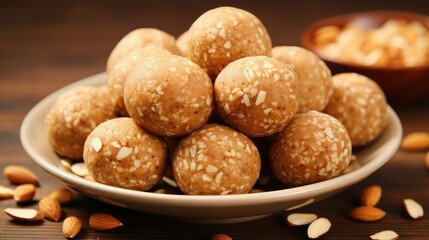 snack peanut butter protein balls - obrazy, fototapety, plakaty
