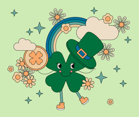 Good luck four leaf clover. Green clover leaf. St. Patrick's day, abstract clover. Lucky fower-leafed symbol of Irish beer festival St Patrick's day