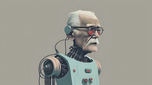 grandpa cyborg robots with generative AI