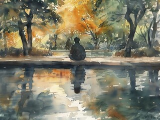 Meditation Spaces and Practices: Zen Moments Captured in Peaceful Watercolor Illustrations